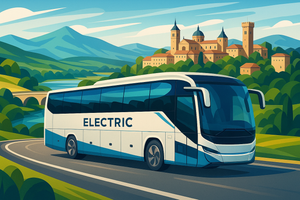 Image représentant un car de tourisme électrique